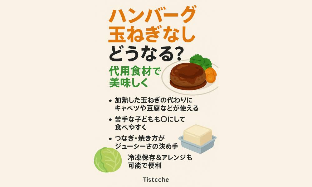 ハンバーグ 玉ねぎなしどうなる？代用食材で美味しく