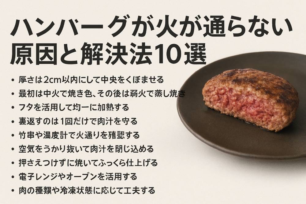 ハンバーグが火が通らない原因と解決法10選